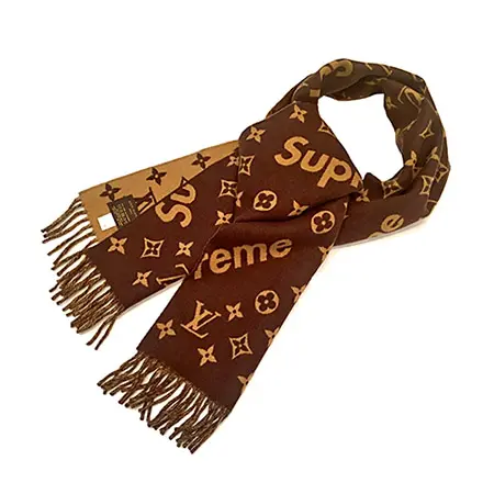 Supreme(シュプリーム)×Louis Vuitton(ルイヴィトン) コラボ LVモノグラムロゴマフラー