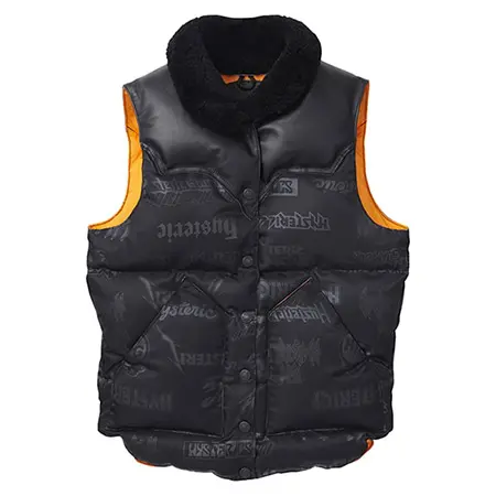 HYSTERIC GLAMOUR(ヒステリックグラマー)×Rocky Mountain(ロッキーマウンテン)17AW METAL LOGO総柄CHRISTYベスト