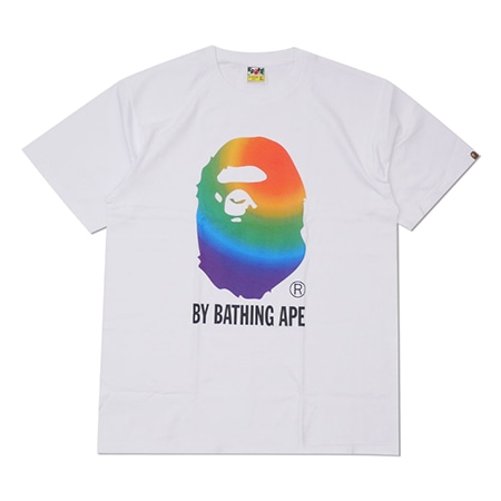 A BATHING APE(アベイシングエイプ) 2019SS RAINBOW BY BATHING TEE WHITE