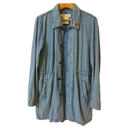 AMERICAN RAG CIE(アメリカンラグシー) ×REMI RELIEF(レミレリーフ) フラワースタッズダメージユーズド加工シャンブレーショップコート