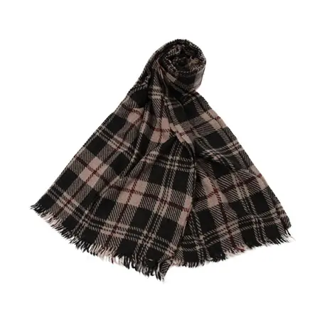 TOMORROWLAND(トゥモローランド) カシミヤ ビッグチェックストール 18 ブラック系
