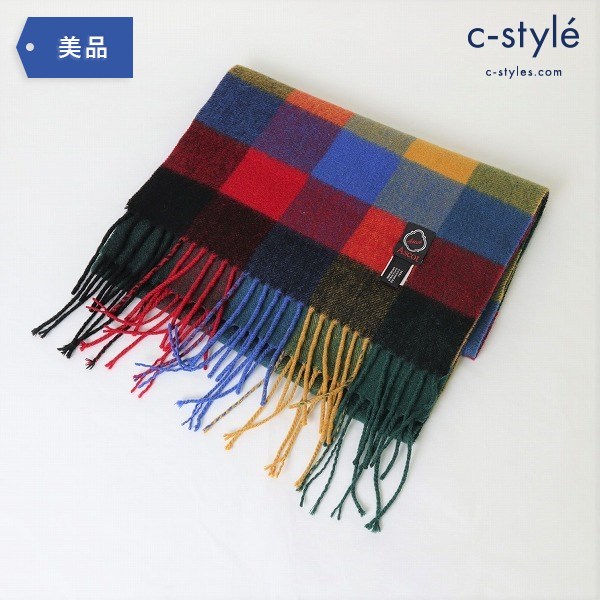 ASCOT(アスコット) マフラー マルチチェック カシミヤ100％