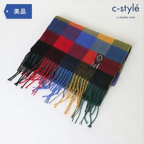 ASCOT(アスコット) マフラー マルチチェック カシミヤ100％