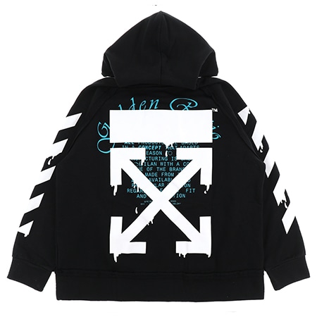 OFF-WHITE(オフホワイト)DRIPPING ARROWS INCOMP HOODIE / BLK WHT