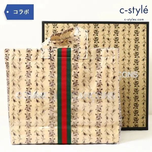 COMME des GARCONS x GUCCI ショッパー型 ビニール トートバッグ 19AW フローラル柄