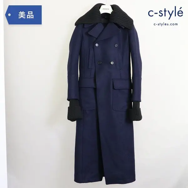 DIESEL BLACK GOLD ディーゼル ウール ロングコート size38 袖 襟 ニット 着脱 レディース