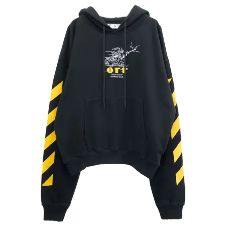 OFF-WHITE(オフ-ホワイト)c/oヴァージルアブロー MENS DIAG FREE WIZARD OVER HOODIE / 1018 : BLACK YELLOW