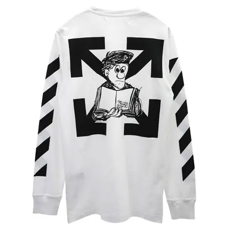 OFF-WHITE(オフ-ホワイト)c/oヴァージルアブロー MENS DIAG PENCIL ARCH L/S TEE / 0110 : WHITE BLACK