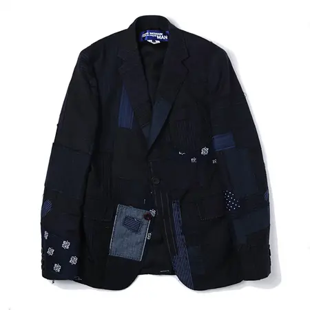 JUNYA WATANABE COMME des GARCONS(ジュンヤワタナベコムデギャルソン) ウールストライプMIXパッチワーク J001