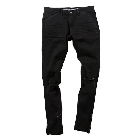 NUMBER (N)INE DENIM(ナンバーナインデニム) 裾ZIP付ダメージ加工デニムパンツ