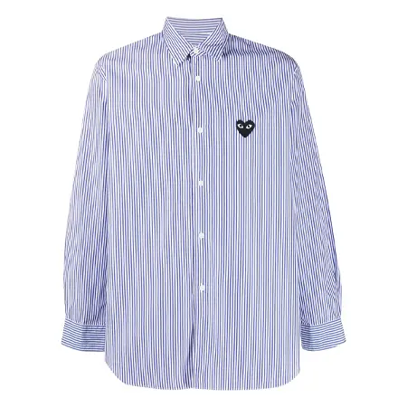 PLAY COMME des GARCONS(プレイコムデギャルソン) ストライプ ロゴ シャツ