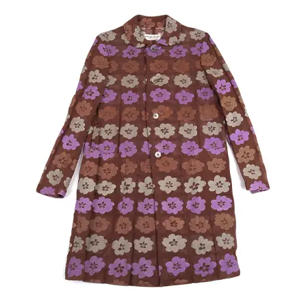 robe de chambre COMME des GARCONS(ローブドシャンブルコムデギャルソン) フラワー発泡プリントシフォンラウンドカラーコート