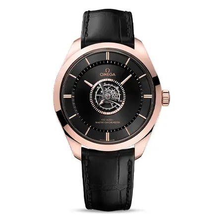 OMEGA DE VILLE(オメガ) デヴィル TOURBILLO?N オメガ コーアクシャル マスター クロノメーター 43M?M シリアルナンバー入?り セドナゴールド ? カノープスゴールド? & レザーストラッ?プ
