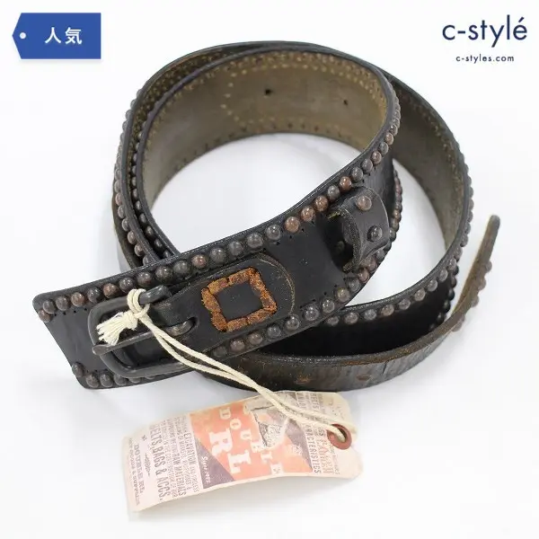 RRL ダブルアールエル レザー ベルト サイズ36 スタッズ ラルフローレン メンズ
