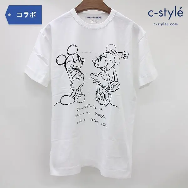COMME des GARCONS SHIRT × ディズニー Tシャツ L 半袖 ミッキー ミニー 白
