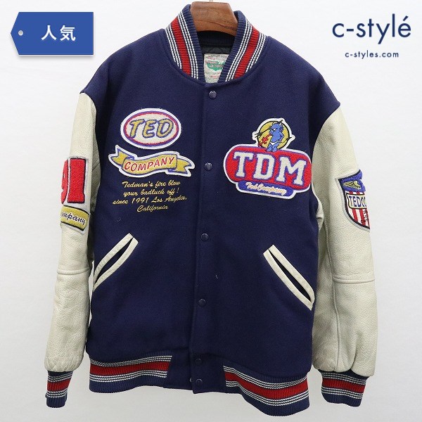 TEDMAN テッドマン スタジャン TDJ-4100 size40 ワッペン ウール レザー