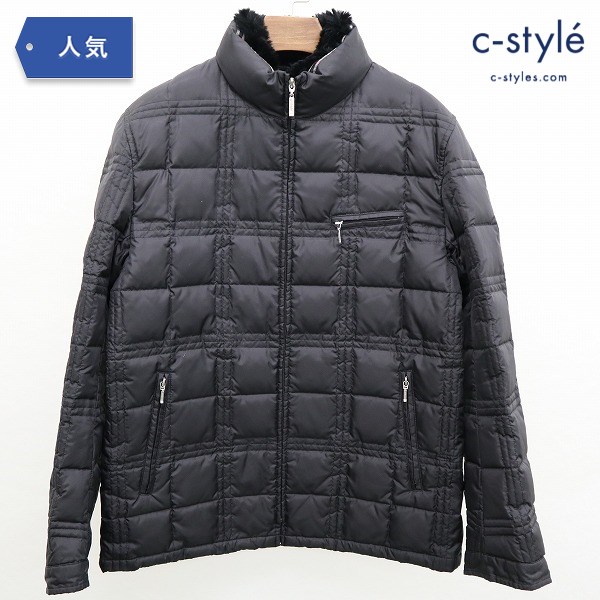 BURBERRY BLACK LABEL ダウンジャケット L ブラック ラビットファー フェザー