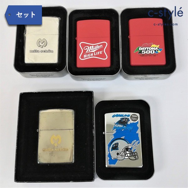 ZIPPO ジッポー オイルライター 5点 miller HIGH LIFE DAYTOMA500 mila schon
