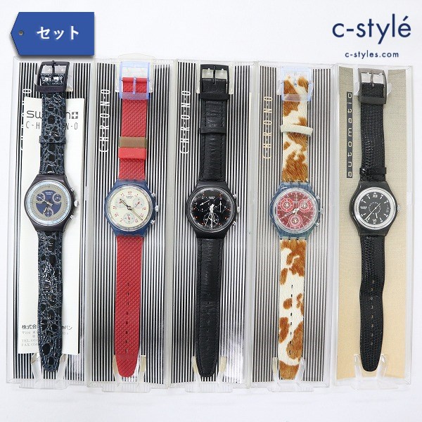 SWATCH スウォッチ 腕時計 chrono Automatic ブラック レッド 他 計5点