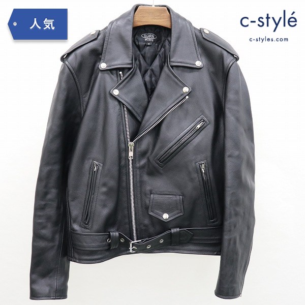 HORN WORKS ホーンワークス ダブルライダースジャケット S ブラック レザー