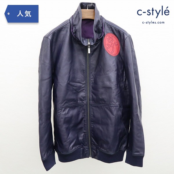 CASTELBAJAC ラムレザー ブルゾン サイズ46 パープル 羊革 ジャケット