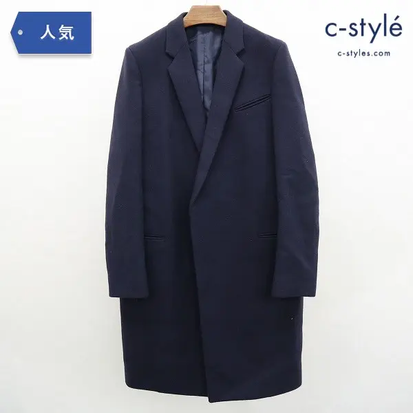 CELINE セリーヌ チェスターコート 40 ネイビー イタリア製 ウール ロング