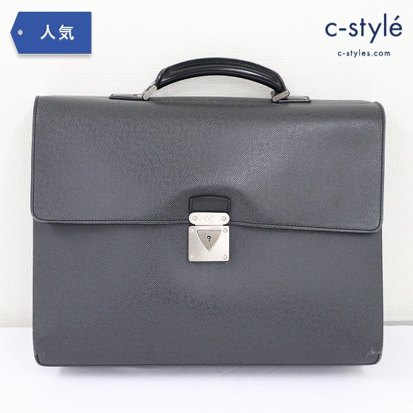 LOUIS VUITTON ビジネスバッグ タイガ RI2008 グレー 牛革 カバン ヴィトン