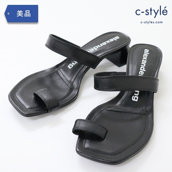 Alexander wang アレキサンダーワン Ellis サンダル 37 ブラック レザー 牛革