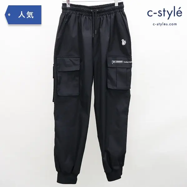 FR2 ストレッチカーゴパンツ M ブラック ウエストゴム FRP084 smoking kills