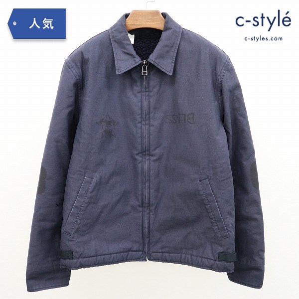 N.HOOLY WOOD エヌハリウッド 裏ボワ ブルゾン ネイビー ジップアップ