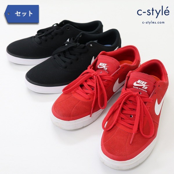 NIKE BRUIN SB HYPERFEEL + キャンバススニーカー 26cm レッド ブラック
