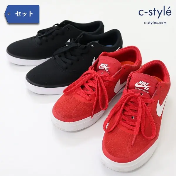 NIKE BRUIN SB HYPERFEEL + キャンバススニーカー 26cm レッド ブラック