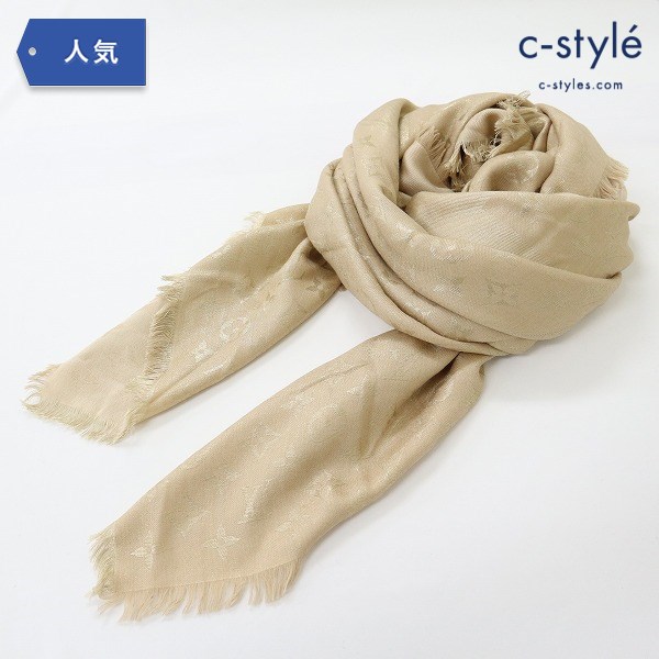 LOUIS VUITTON ルイヴィトン ストール モノグラム ベージュ レディース