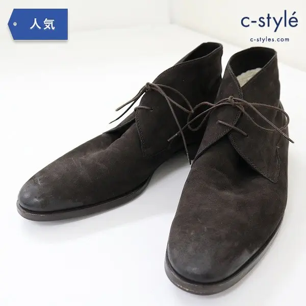 Berluti ベルルッティ スウェードチャッカブーツ ボア付き ダークブラウン