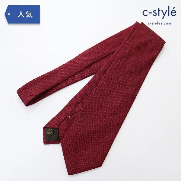 LOUIS VUITTON ルイヴィトン ネクタイ ロゴマーク レッド シルク イタリア製