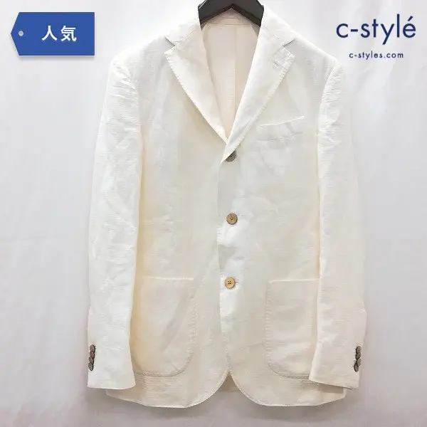 LARDINI ラルディーニ テーラードジャケット 46 ホワイト JI319AQ-82 麻 綿