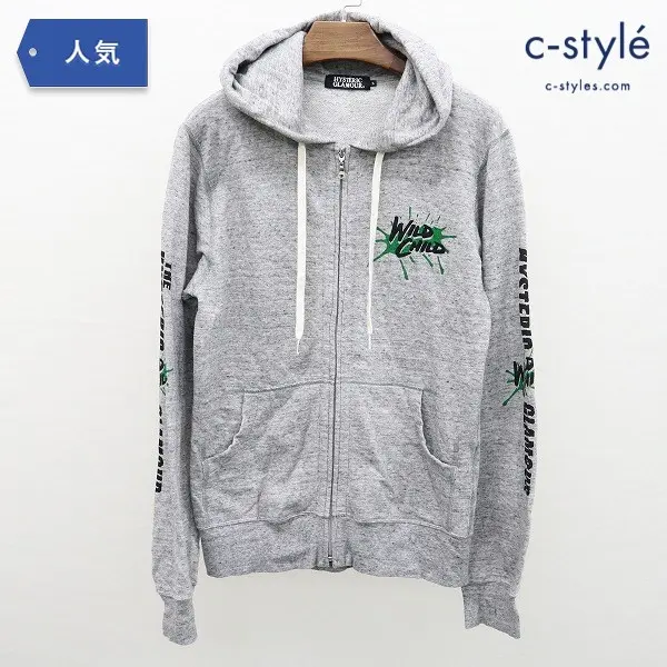 HYSTERIC GLAMOUR ジップスウェットパーカー S グレー ギターガール