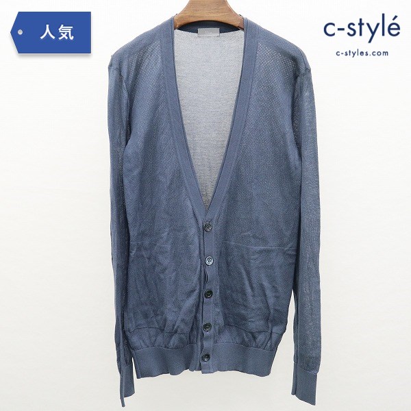 DIOR HOMME 2010SS メッシュレイヤードカーディガン 44 ブルー ディオール 綿