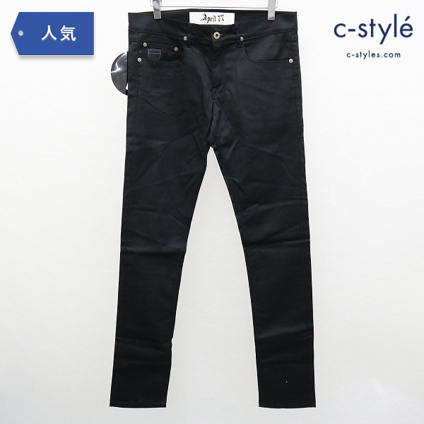 April77 JOEY Thunder パンツ ピック付 30 ブラック スキニー ストレッチ