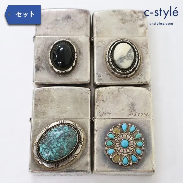 ZIPPO ジッポー オニキス ターコイズ オイルライター 喫煙具 喫煙雑貨 計4点