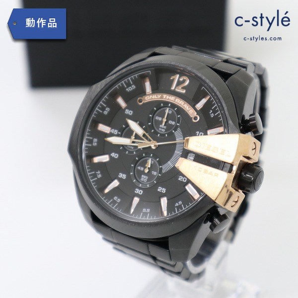 DIESEL ディーゼル メガチーフ クロノグラフ DZ4309 腕時計 ブラック×ローズ