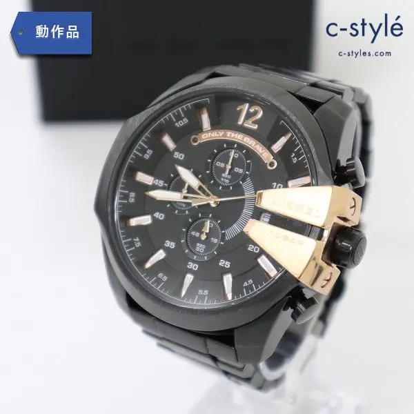 DIESEL ディーゼル メガチーフ クロノグラフ DZ4309 腕時計 ブラック×ローズ