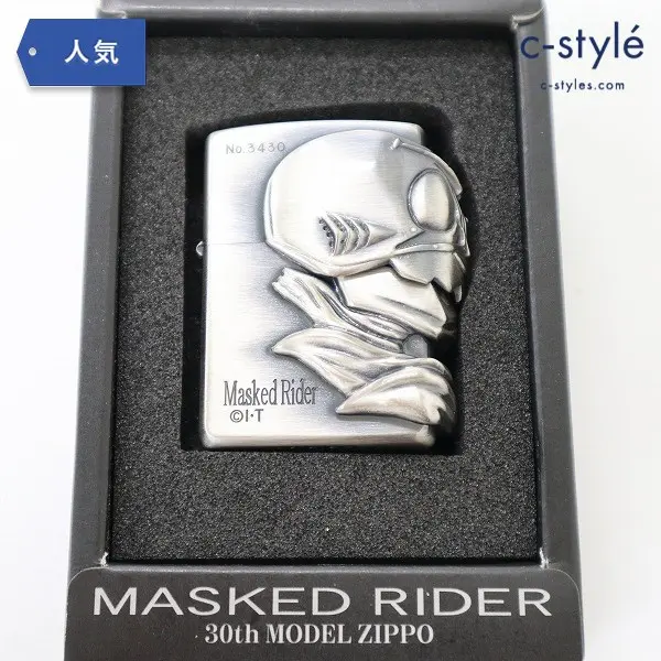 ZIPPO 仮面ライダー 30th MODEL フェイスクラッシュ 三面立体 シルバー