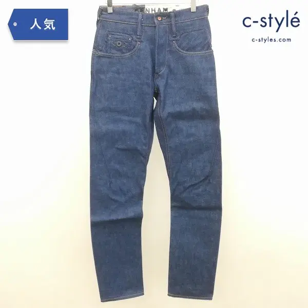 DENHAM デンハム CROSS BACK CARROT FIT JAPAN ARTISAN 1/230 W27 ブルー系 デニムパンツ 日本製