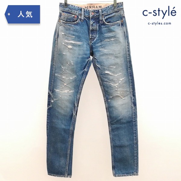 DENHAM デンハム RAZOR SLIM FIT JAPAN ARTISAN 86/750 W28 インディゴ デニムパンツ ダメージ ジーンズ
