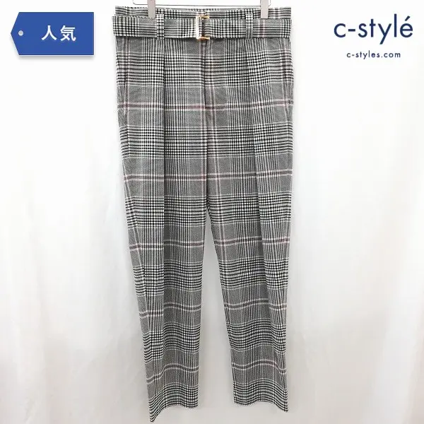 CULLNI クルニ ベルテッドグレンチェック テーパードパンツ 1 グレー系 19-AW-004 スラックス 日本製