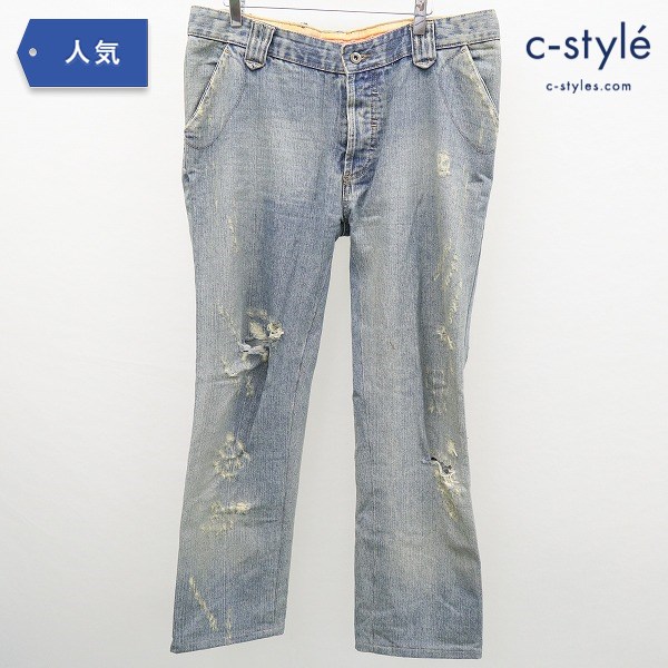 DOLCE&GABBANA ドルチェ&ガッバーナ ITTIERRE ダメージ加工 ストレッチ デニムパンツ 36 50 インディゴ