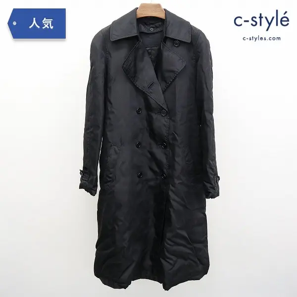 PRADA プラダ トレンチコート レディース S ブラック ナイロン イタリア製