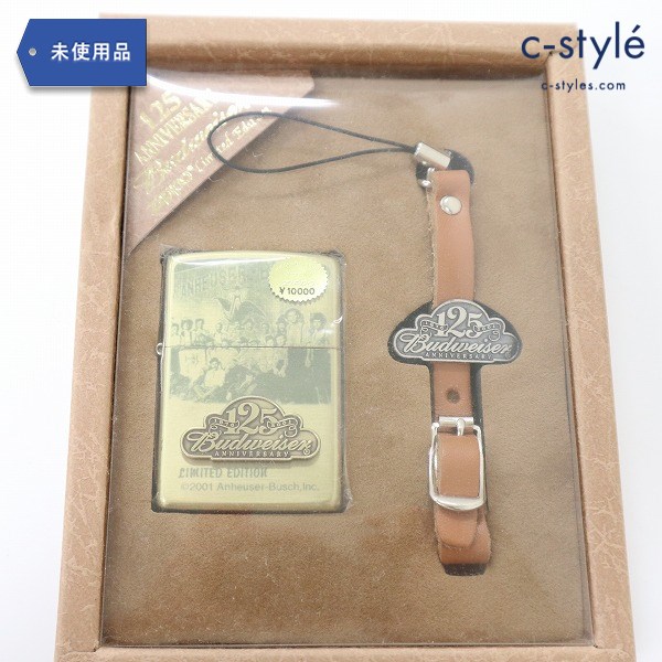 ZIPPO ジッポー Budweiser 125th Anniversary Limited Edition ストラップ付 ゴールド ライター バドワイザー