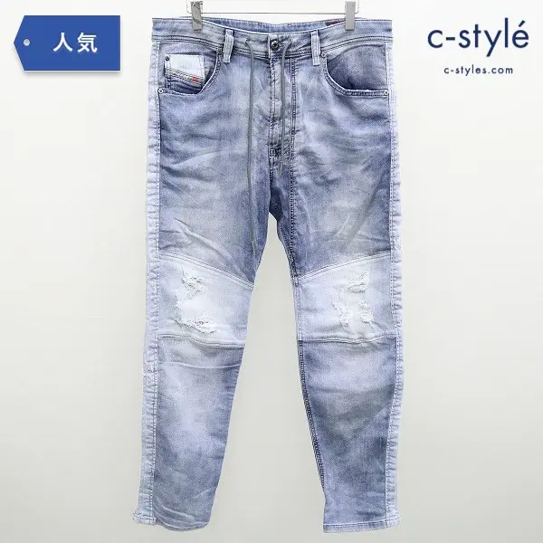 DIESEL ディーゼル デニム スウェット パンツ NARROT ダメージ 32 インディゴ